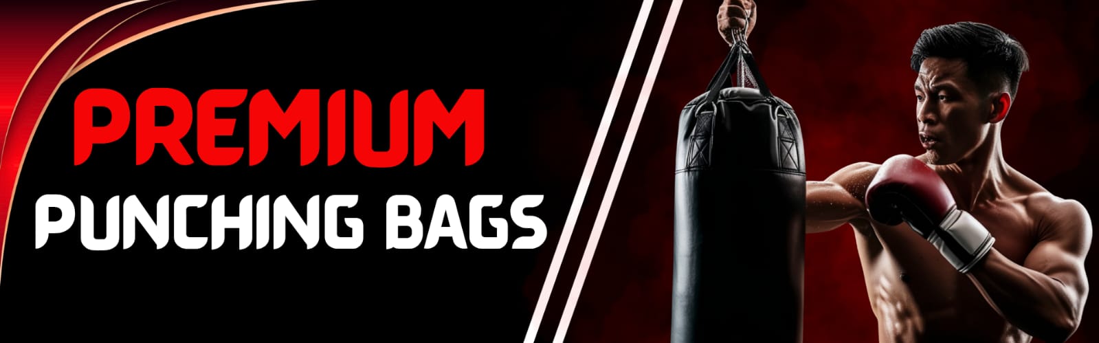 Professional boxing training equipment on a dark background